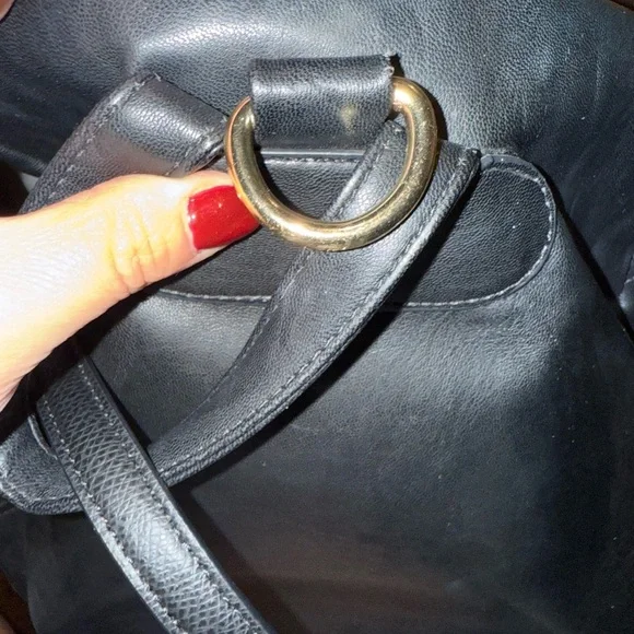 BEBE Brand Quilted Black Backpack - Purse-Gold Hardware Women’s Purse - Picture 8 of 12